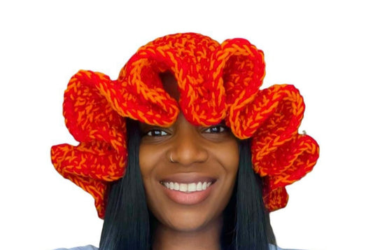 Two strand chunky ruffle hat